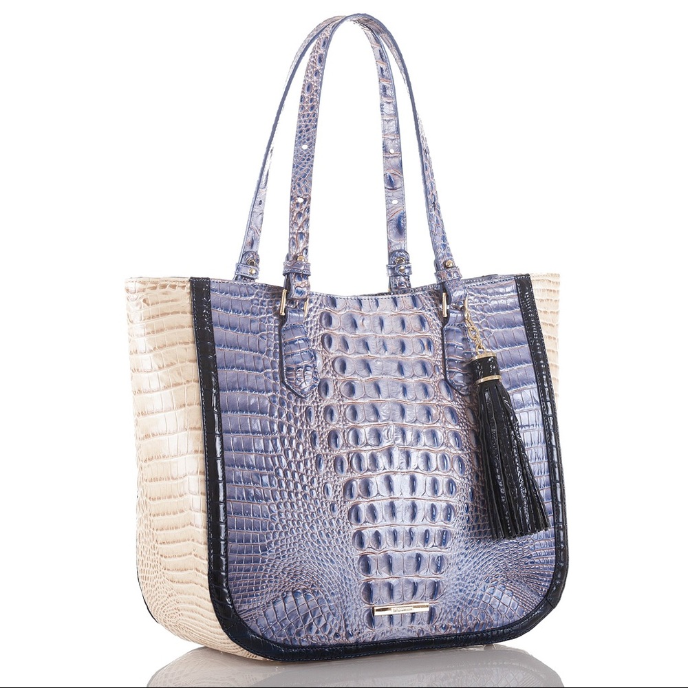 NEW w/tags BRAHMIN Medium Lena Washed Indigo La Paz Genuine Leather Purse